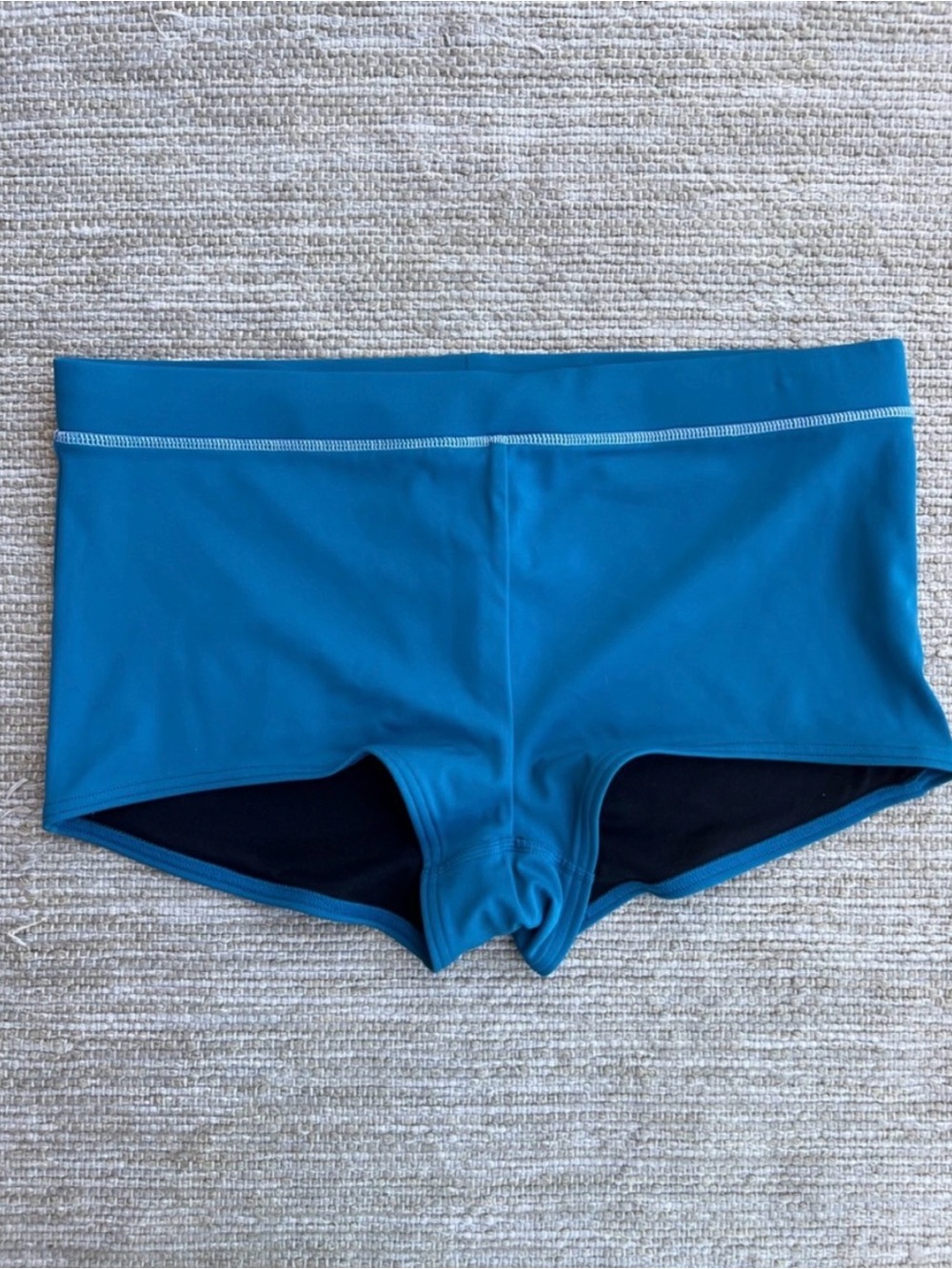 Lands' End Swim Sporty Boy Short Bottoms Teal Blue size 10 - 12 Excellent